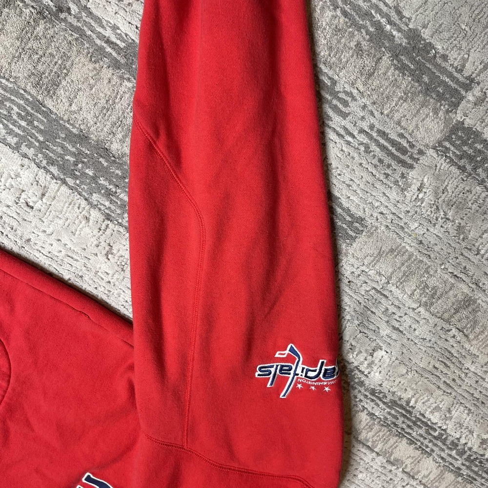 Reebok Washington Capitals NHL Face Off Collection Full Zip Hoodie Red Mens M - Picture 11 of 12